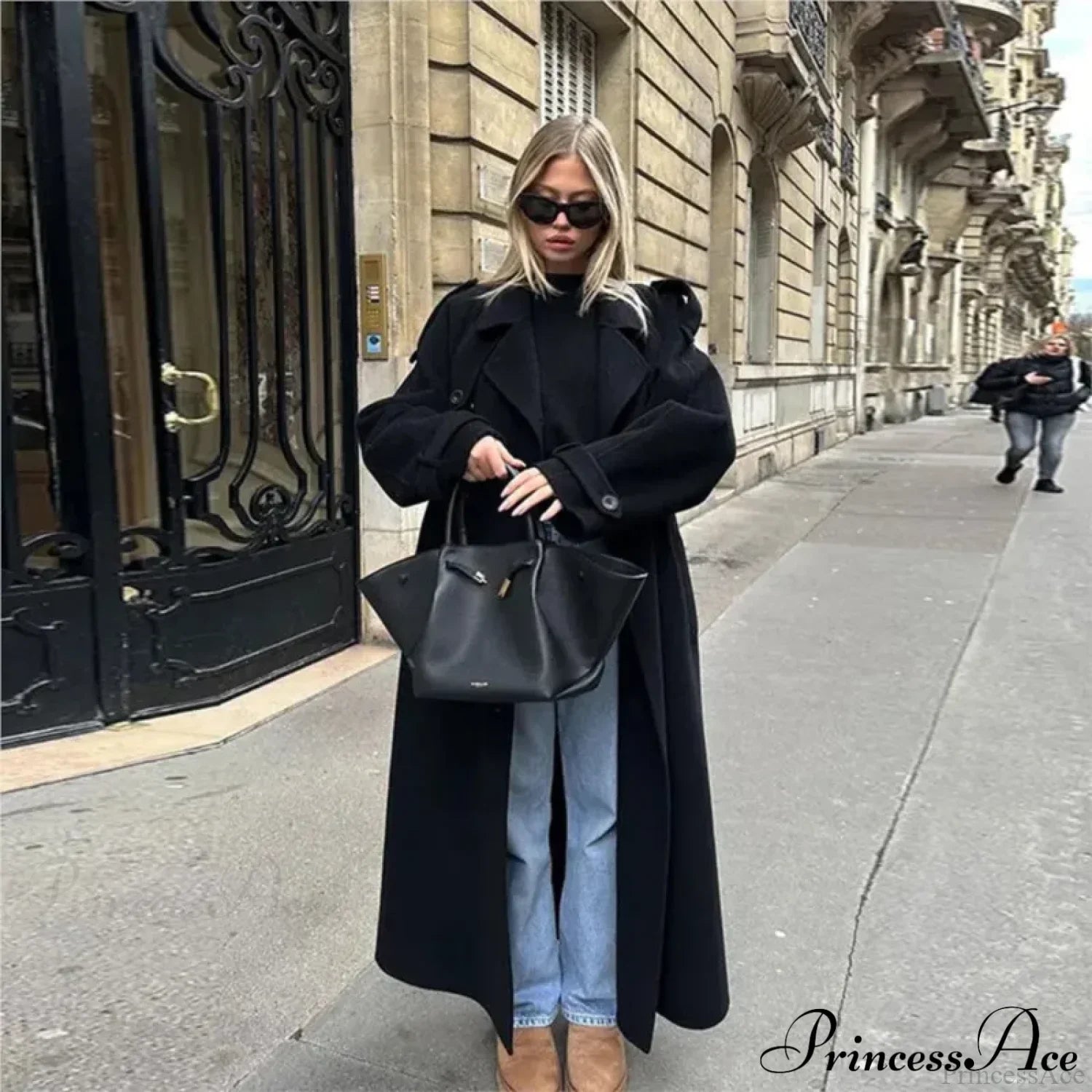 Double-Breasted Belted Oversized Overcoat