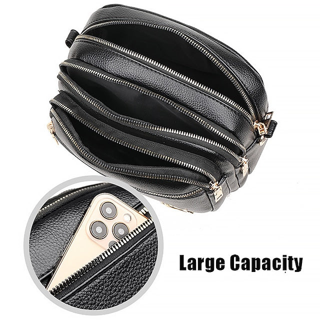 Leather Bag Dome Crossbody Shoulder PU