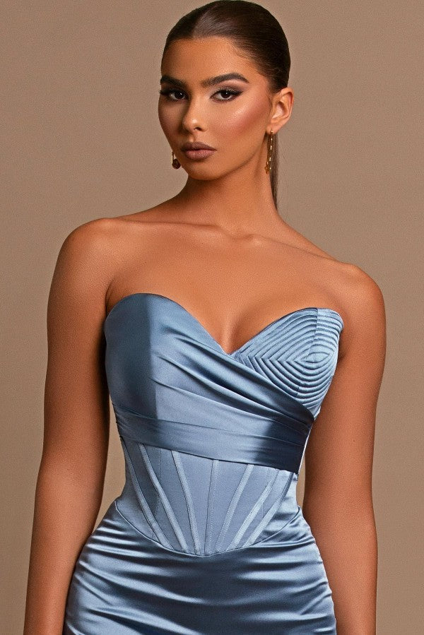 Dusty Blue Prom Dress Sweetheart Mermaid - Fashionpara