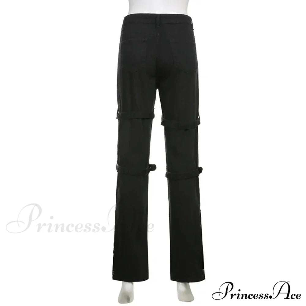 E-girl Black Cargo Halloween Pants