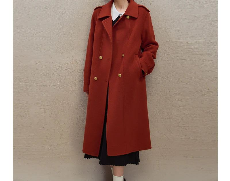 British Style Wool Red Coat 6