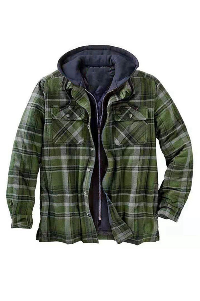 Uniqshe Men's Long Sleeve Plaid Printed Cardigan Knitted Jumper Jacket