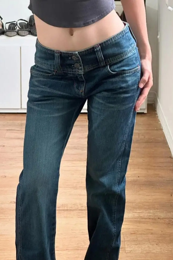 Vintage Low Rise Baggy Denim Jeans