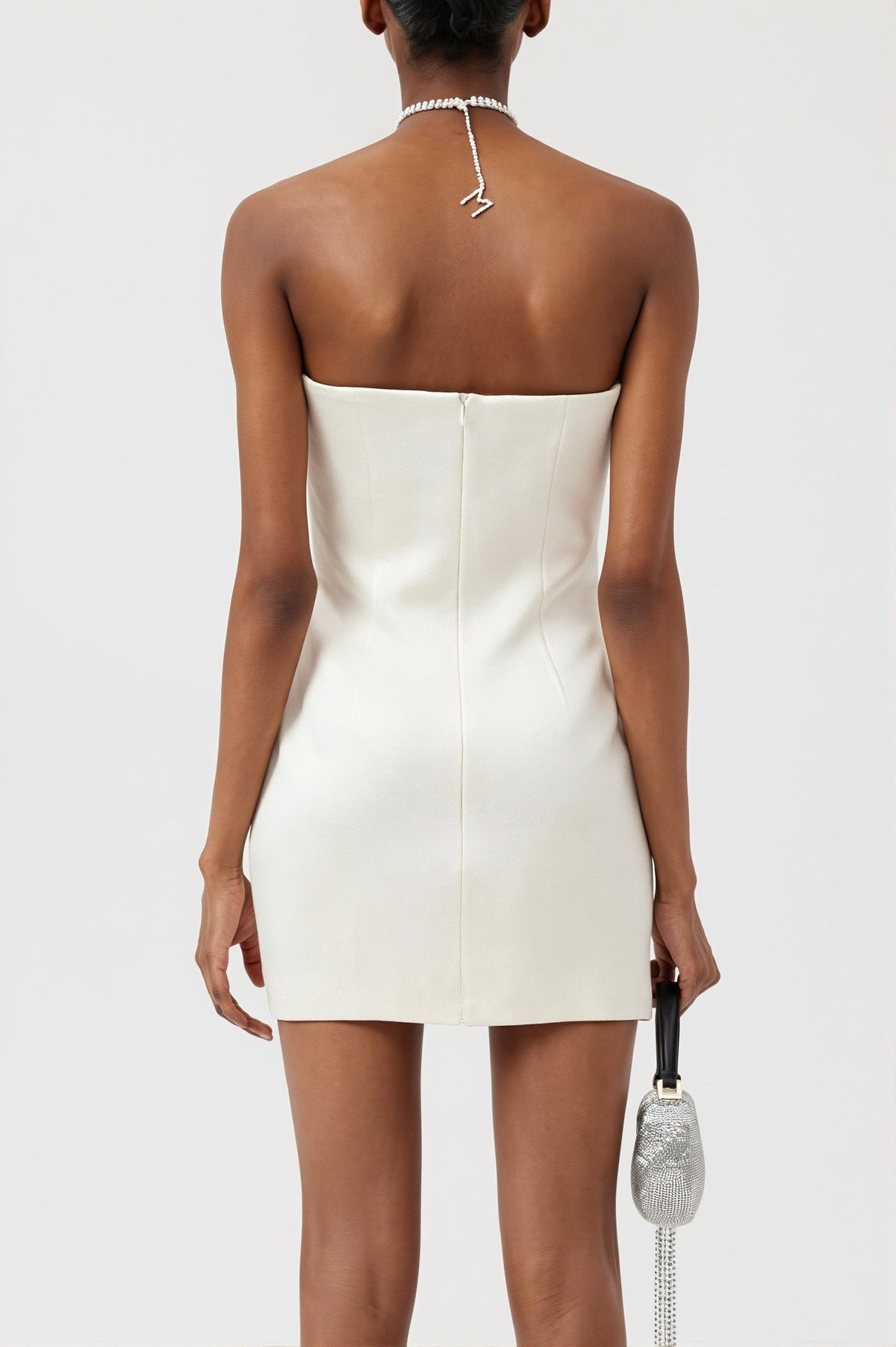 Rosette Bust Strapless Cut Out Bodycon Mini Dress 2