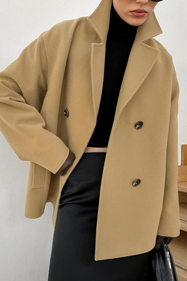 Loose Wool Lapel Coat 4