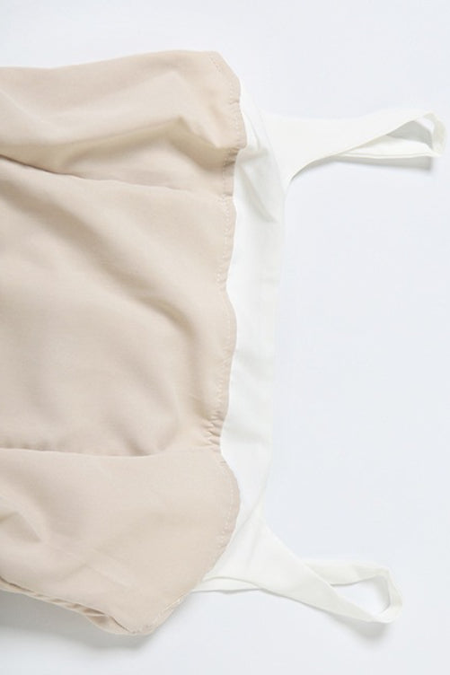 Square Neck Sleeveless Bubble Hem Bodycon Mini Dress