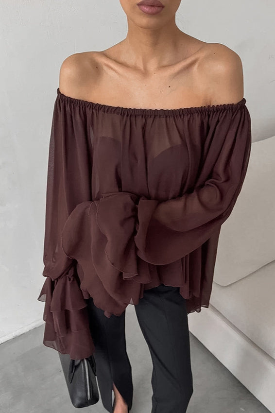 Loose Fit Vintage Off-Shoulder Knit Top