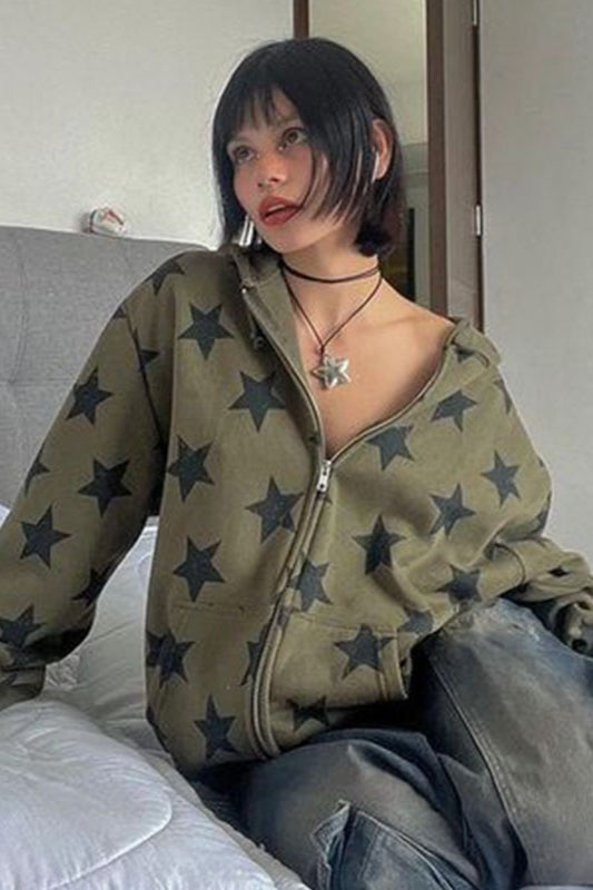 Casual Long Sleeve Zip Hoodie