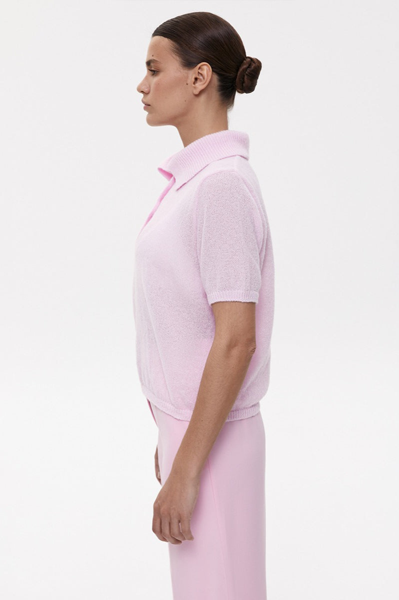 Hollow Out Polo Knit Sweater