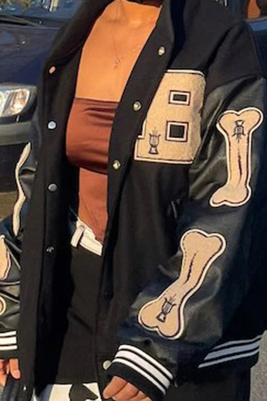 Hip Hop Harajuku Leather Bomber Jacket