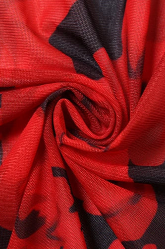 Flower Print Ruffle Midi Dress