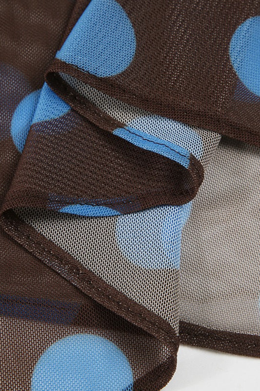 Sheer Polka Dot Ruffled Mesh Skirt - Fashionpara