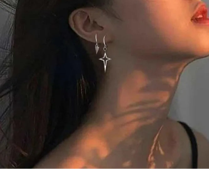 Korean Style Cross Uneven Drop Earring