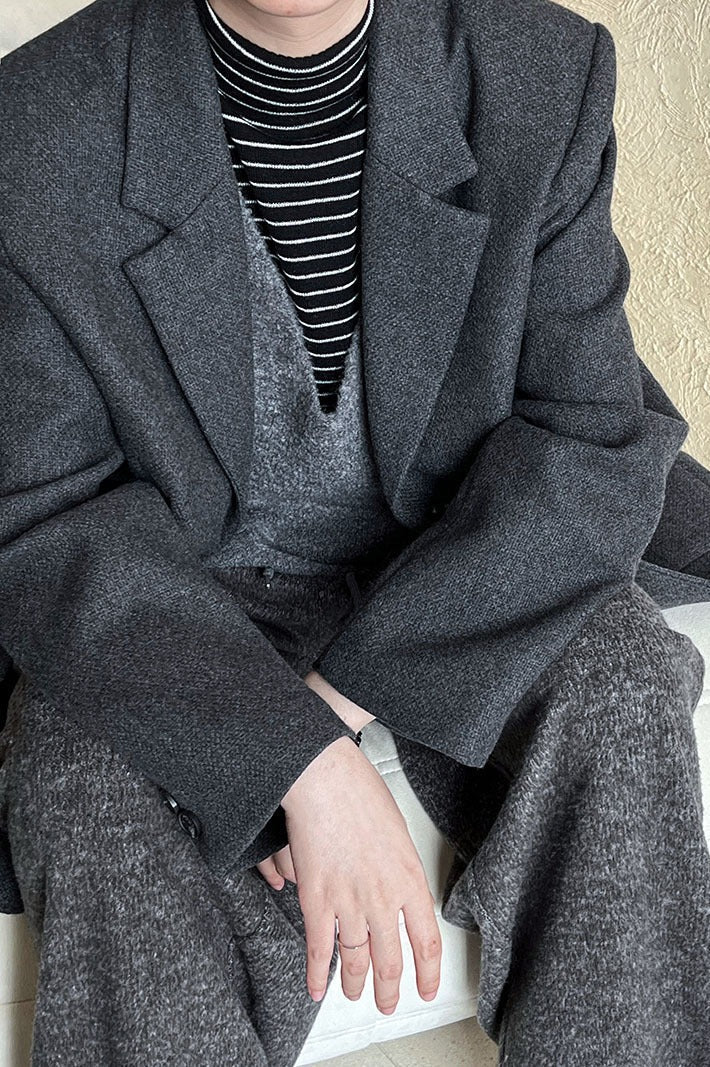 Wool Blend Relaxed Fit Blazer 9