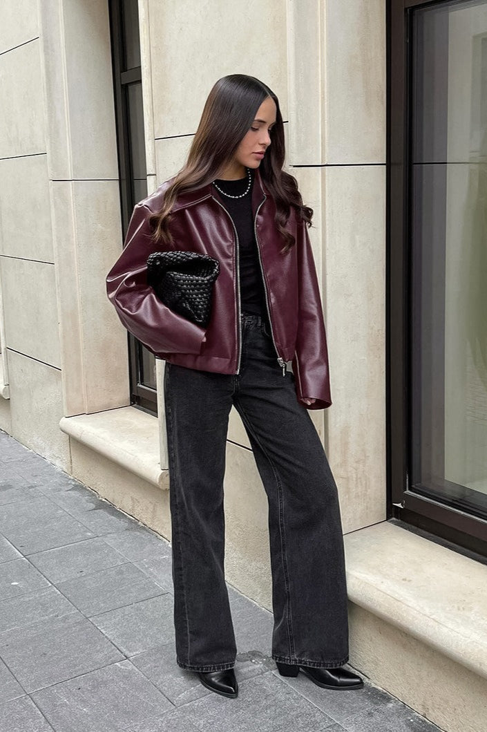 Vintage Matte Leather Biker Jacket 5