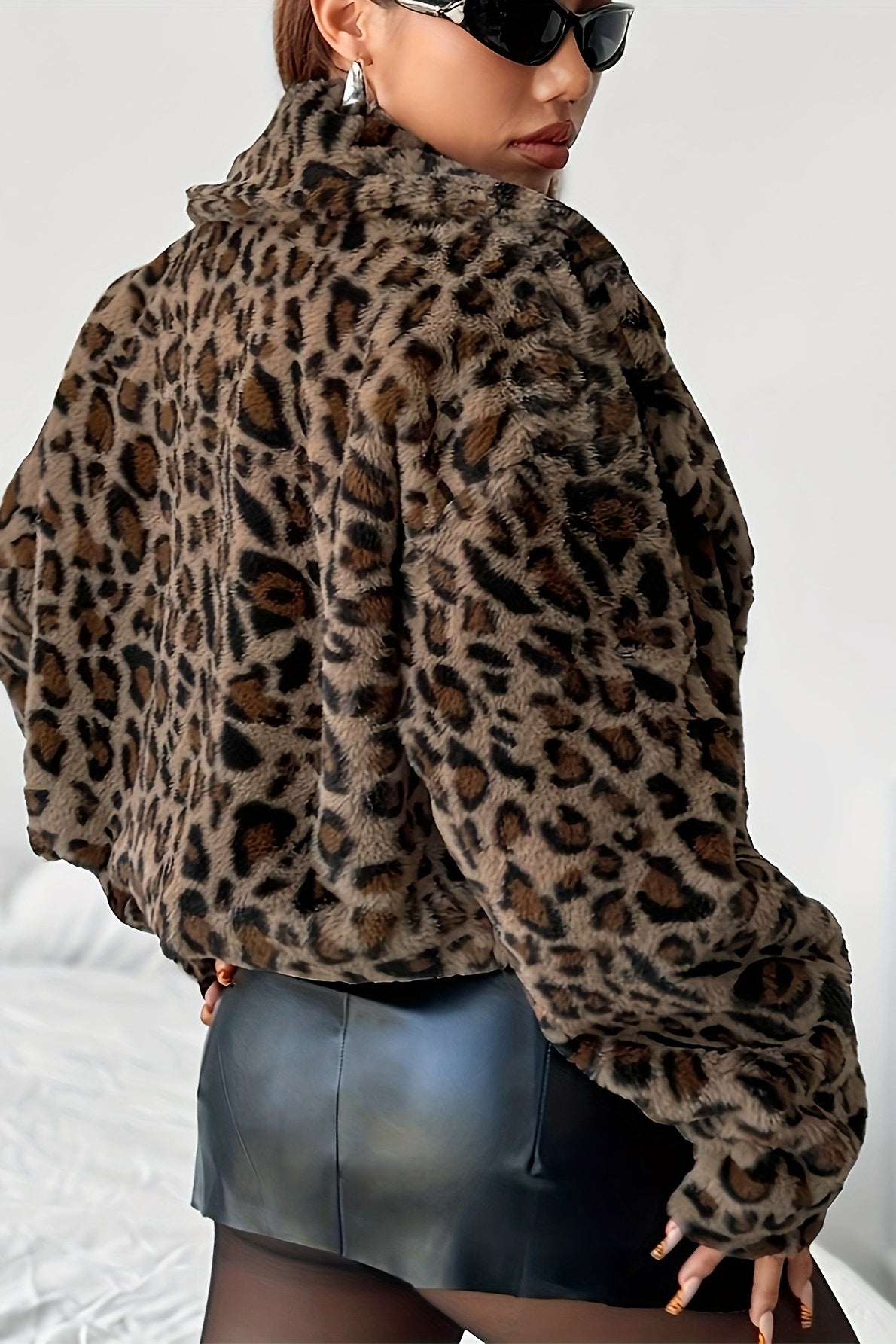Cozy Leopard Print Fleece Coat for Effortless Style
