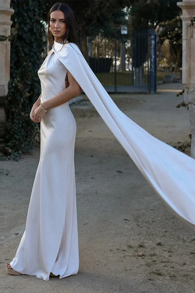 Elegant Satin Halter Dress