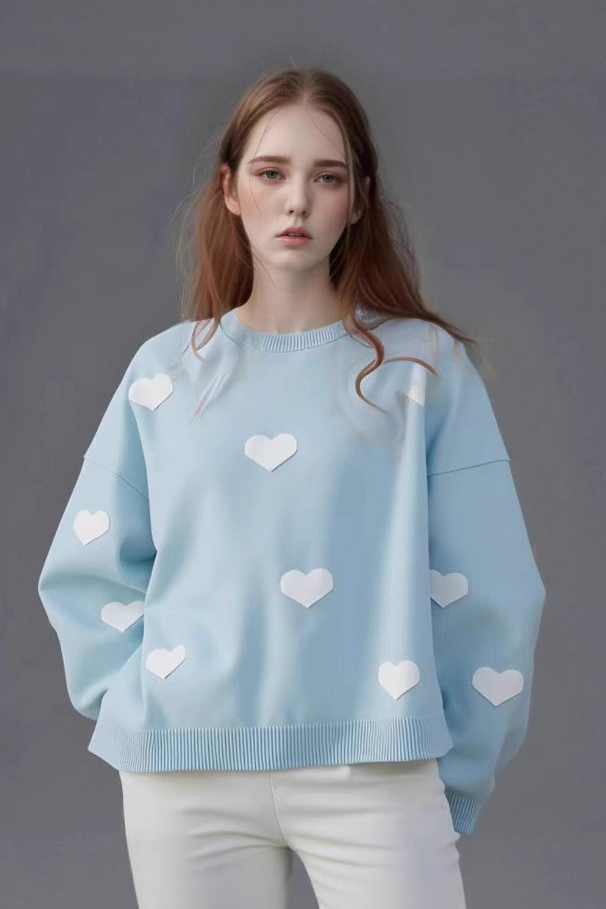 Heart Jacquard Knit Sweater