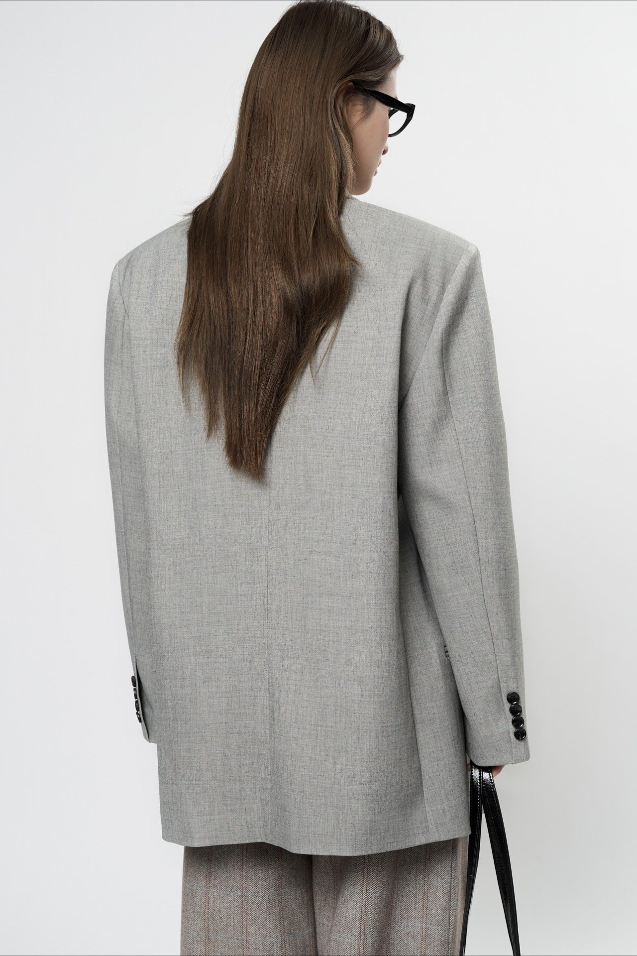 Structured Wide Shoulder Blazer