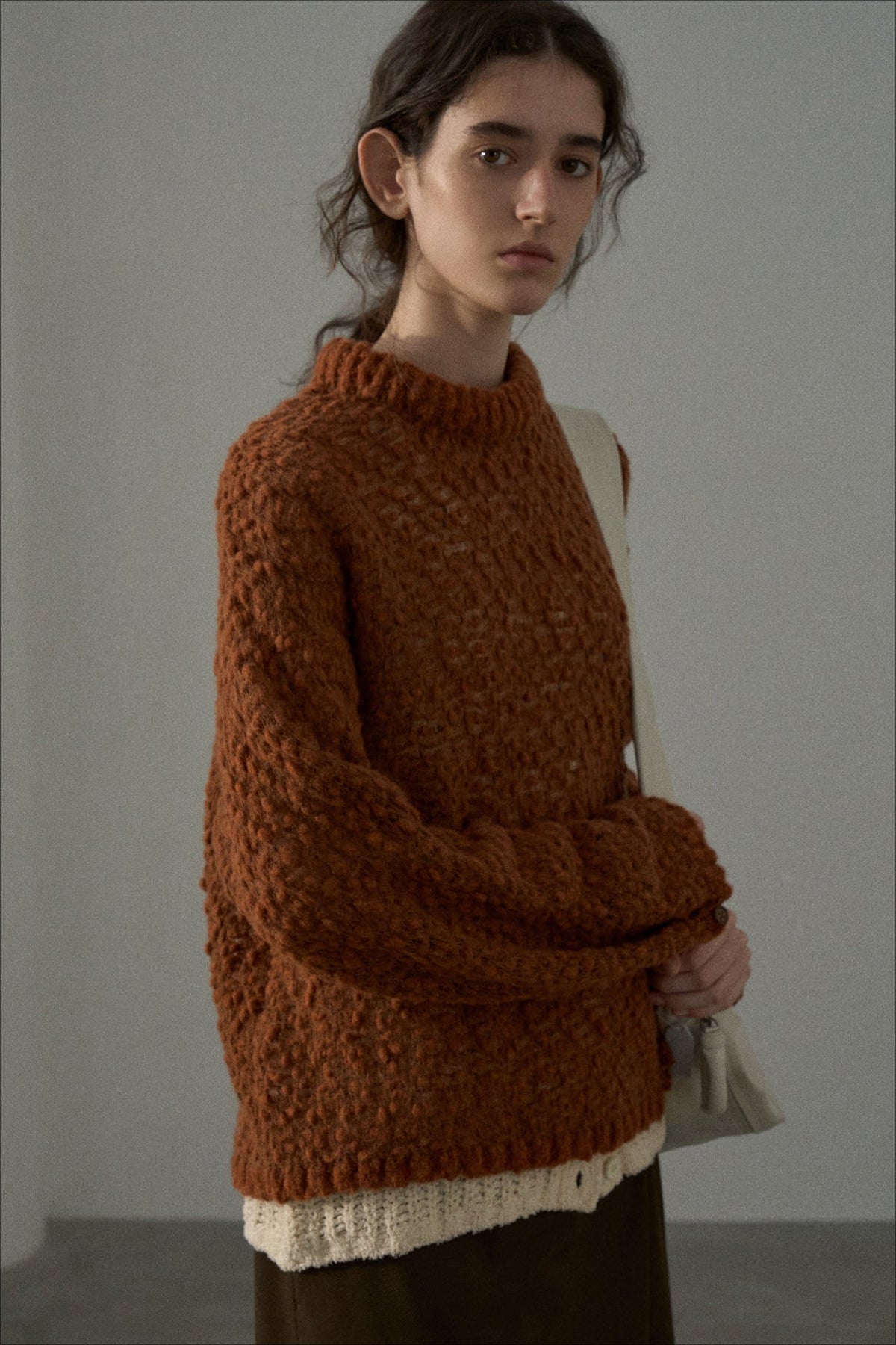 Textured Breathable Bean Yarn Knit Sweater 2