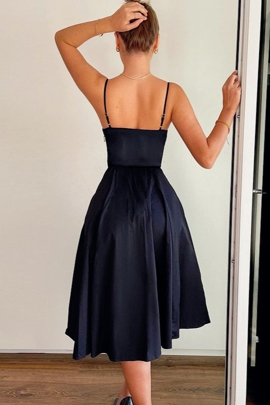 Elegant Black Slip Bodycon Birthday Dress