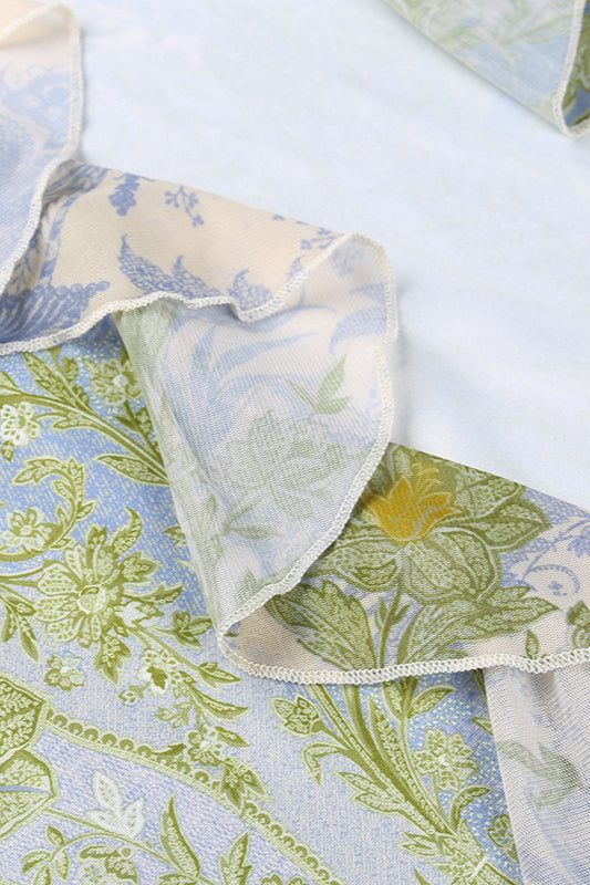 Floral Mesh Strapless Bodycon Maxi Dress - Fashionpara