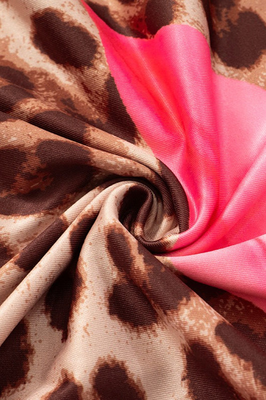 Floral Animal Print One Shoulder Cutout Bodycon Maxi Dress