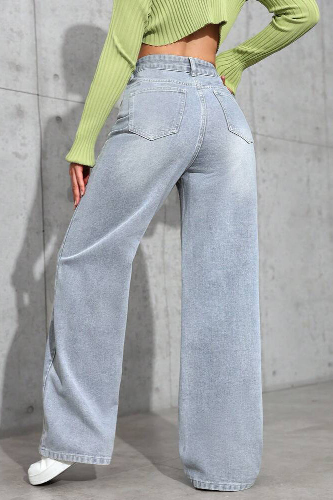 High Waist Loose Straight Jean