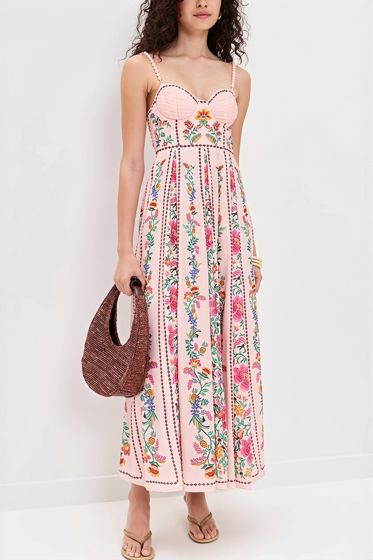 Floral Sweetheart Bustier High Split Maxi Dress 2