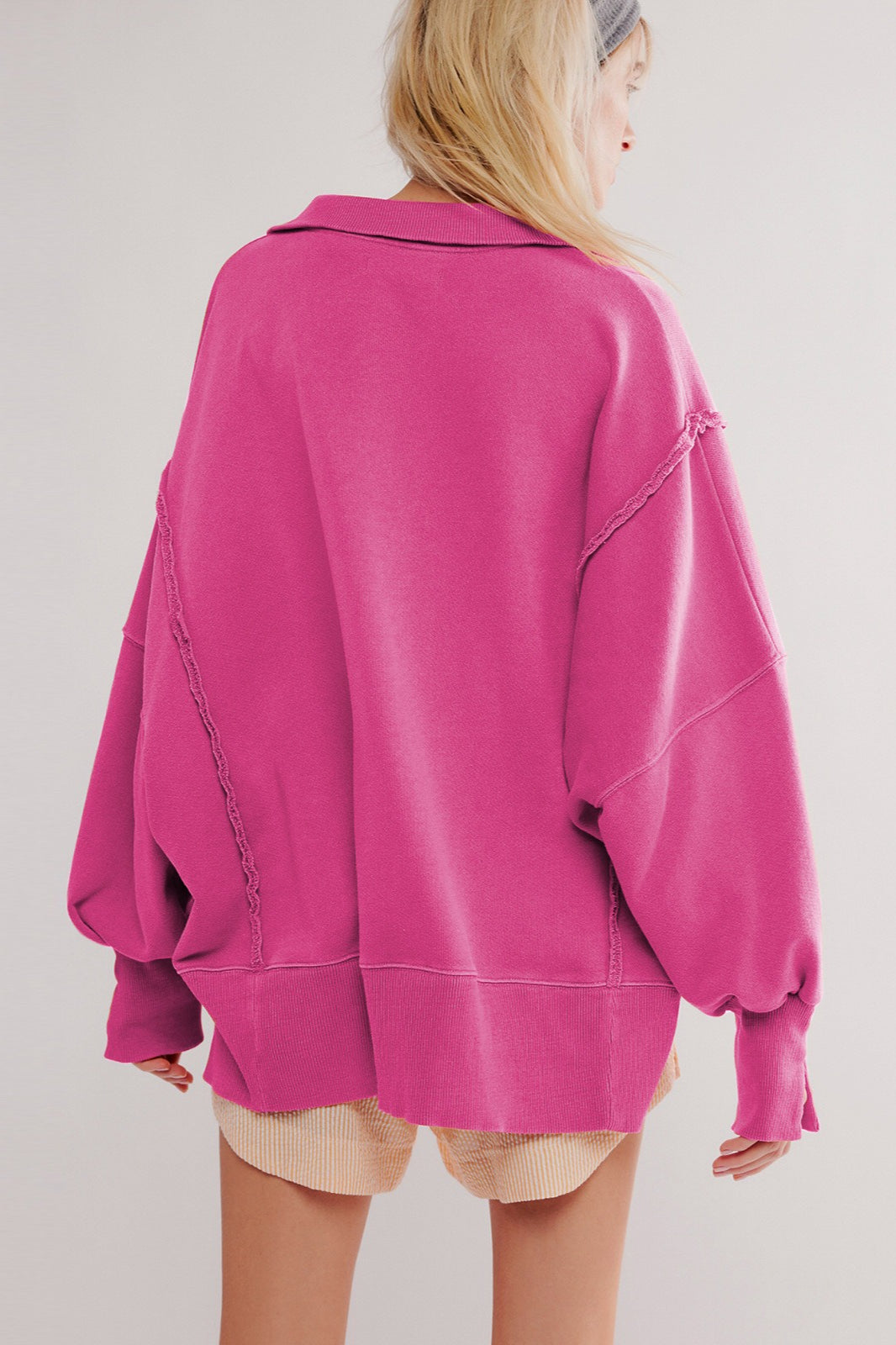 Oversized Split Collar Sweatshirt 9