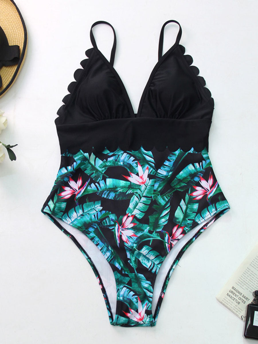 Printed One-piece Swimsuit - Fashionpara