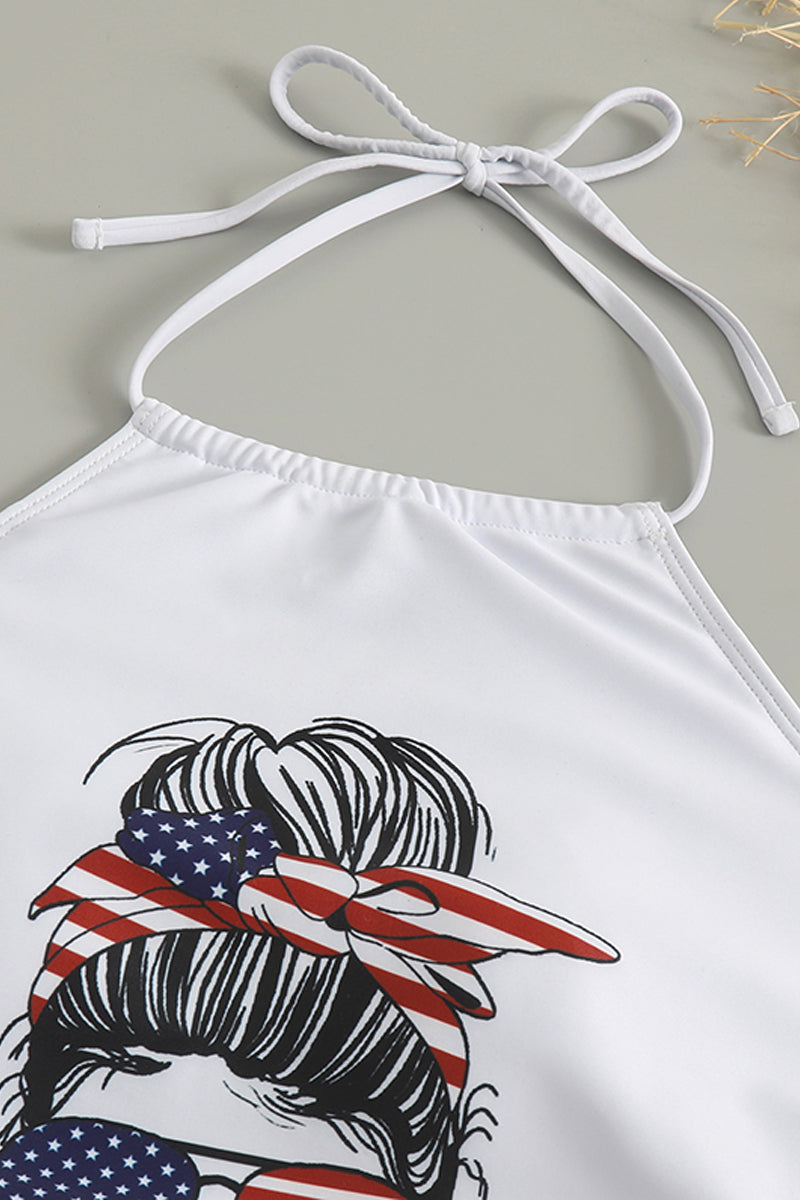 American Flag Halter Two Piece Swimwear