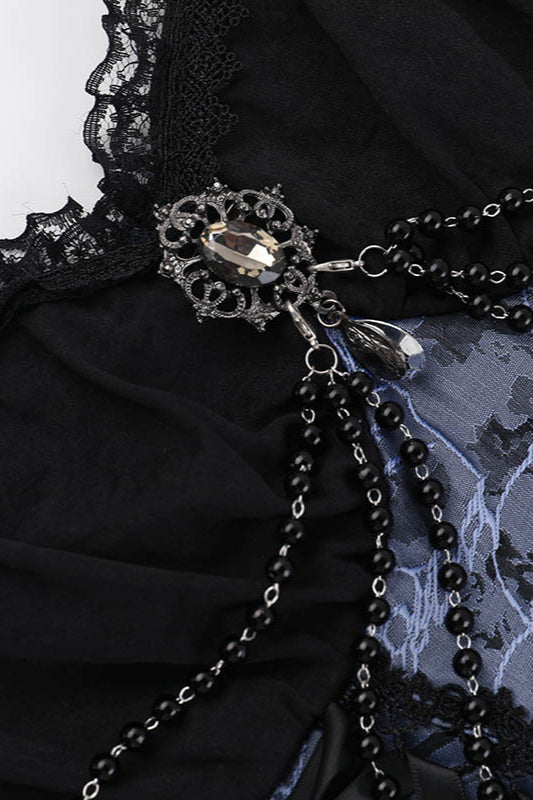 Halloween Two-Tone Jacquard Gothic Dress