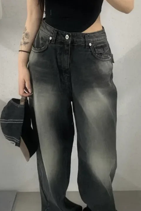 Retro High Waist Wide-Leg Jeans
