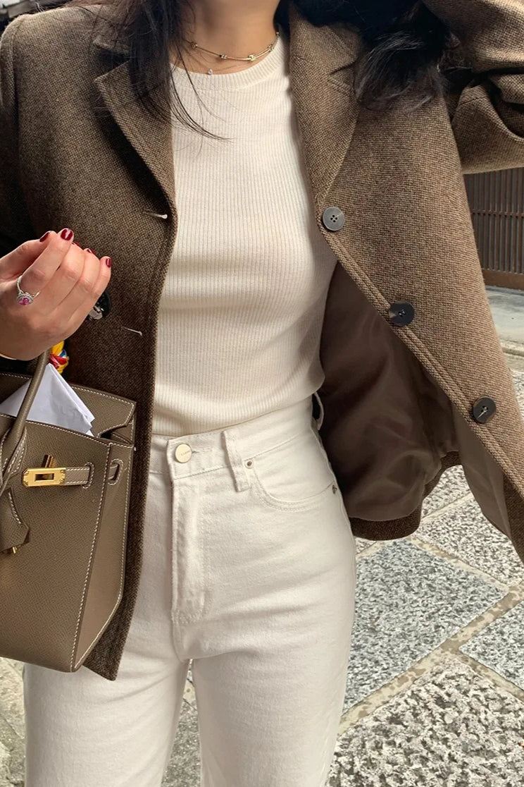 Slim Wool Coat Blazer - Fashionpara