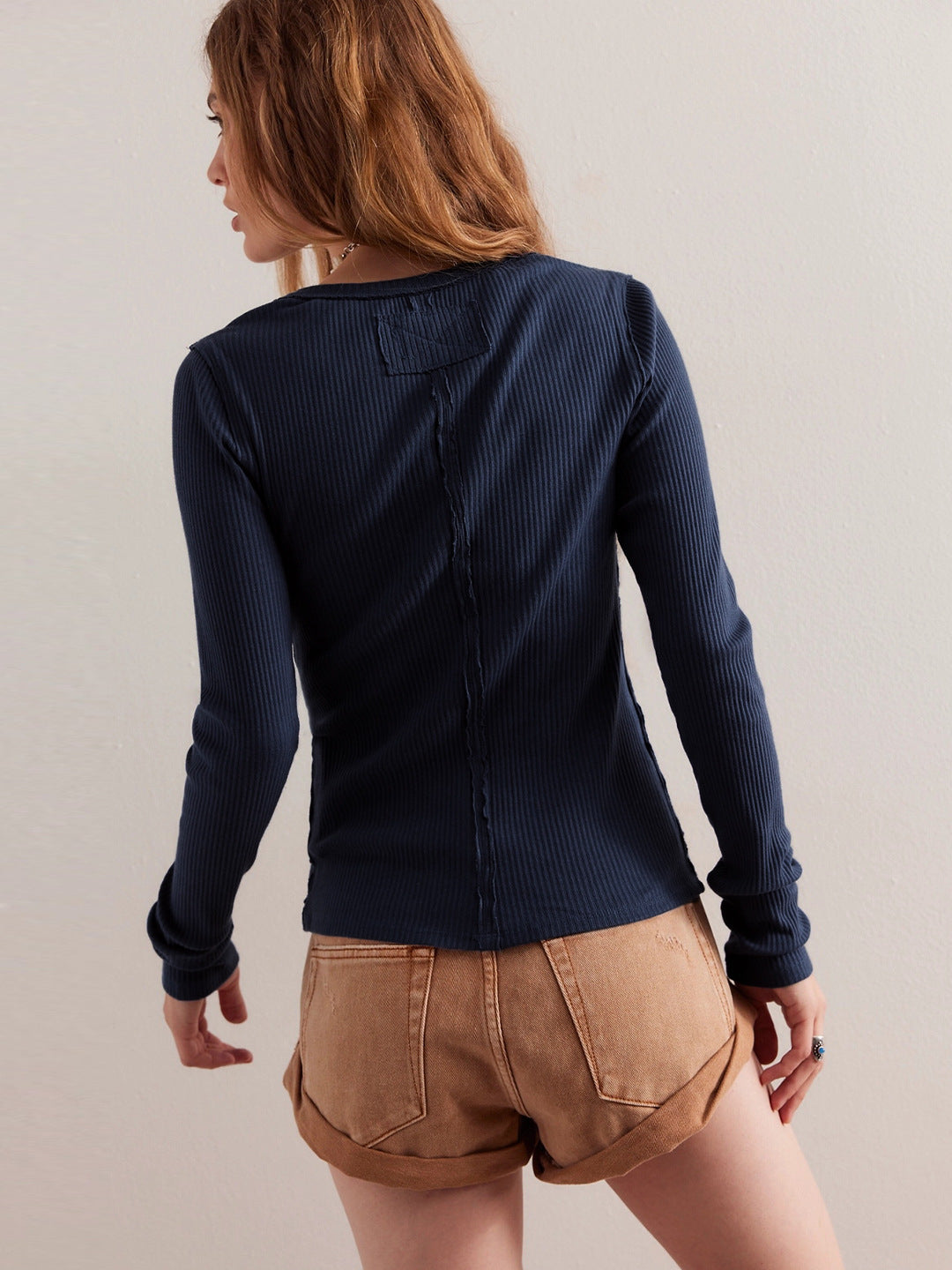 Buttoned Ribbed Knit Cardigan 8