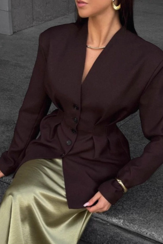 Single-Button Draped Blazer 3
