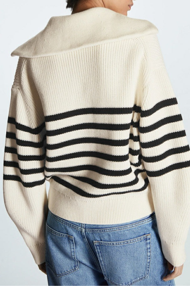 Wool Blend Open Collar Sweater 20