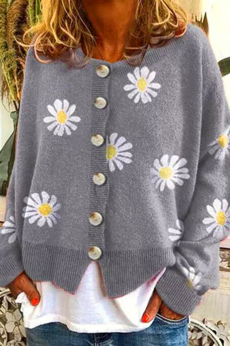 Lovely Daisy Embroidery Cardigan  Fashionpara