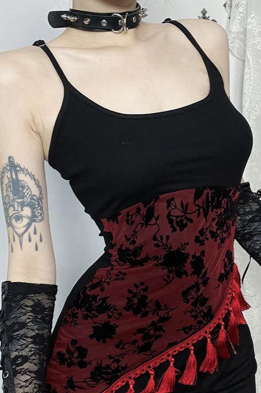 Tassel Lace Strap Gothic Dress