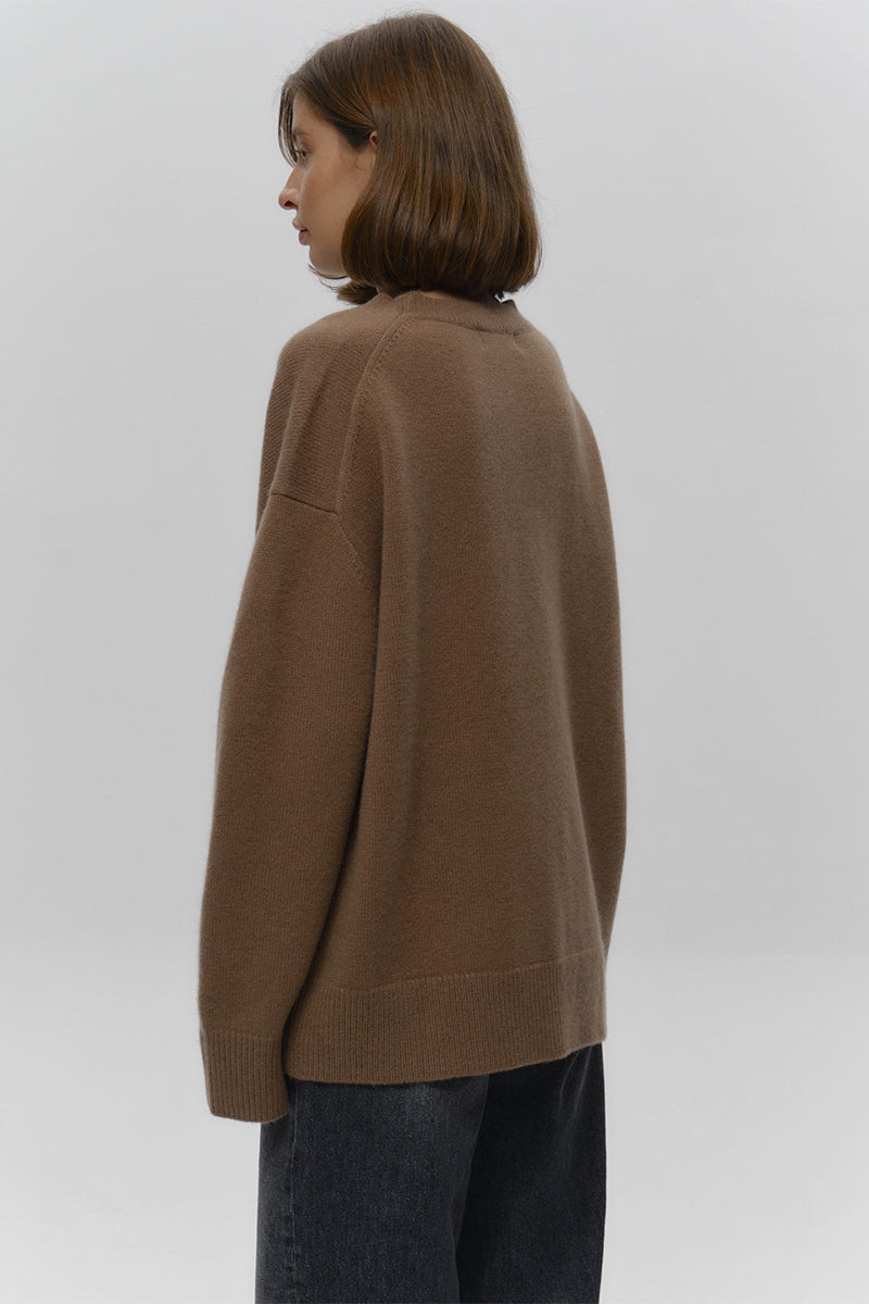 PrincessAce Loose Fit Crew Neck Knit Sweater for Comfort