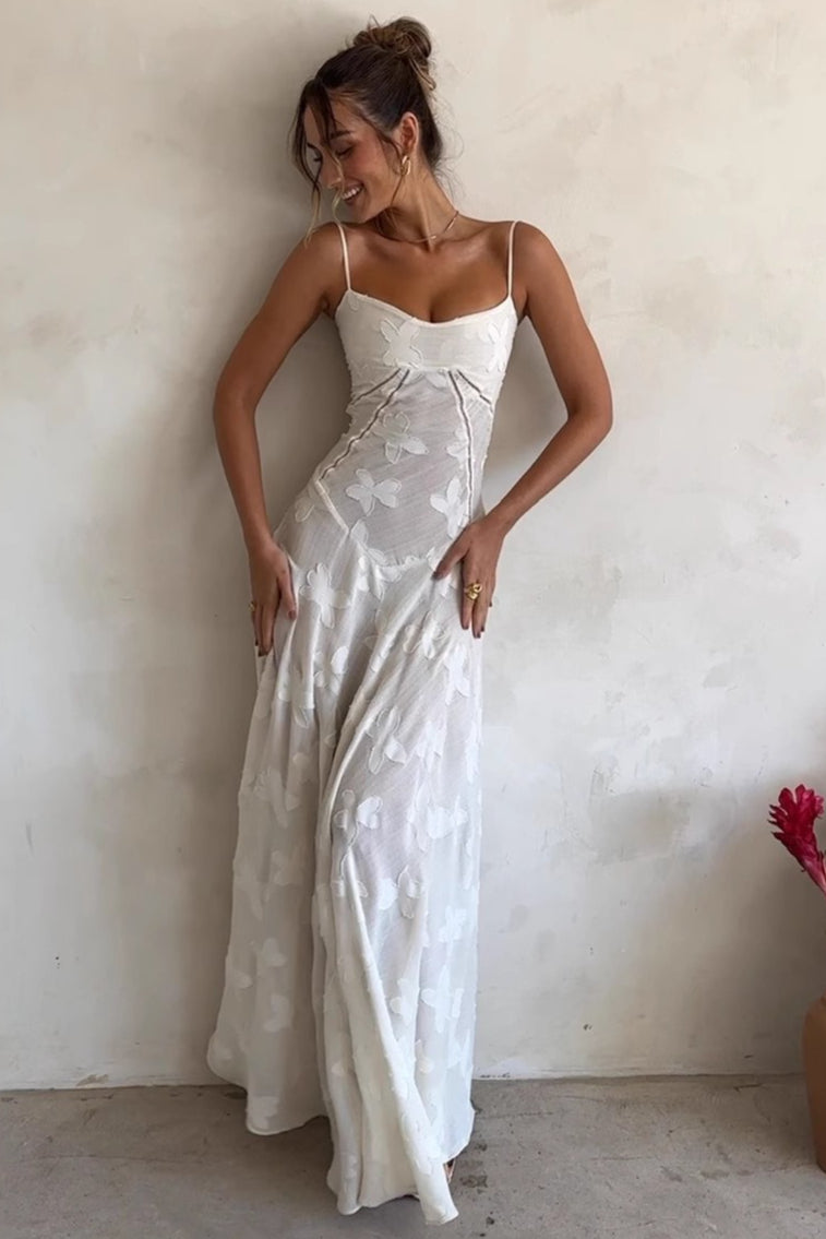 Elegant White Maxi Boho Dress