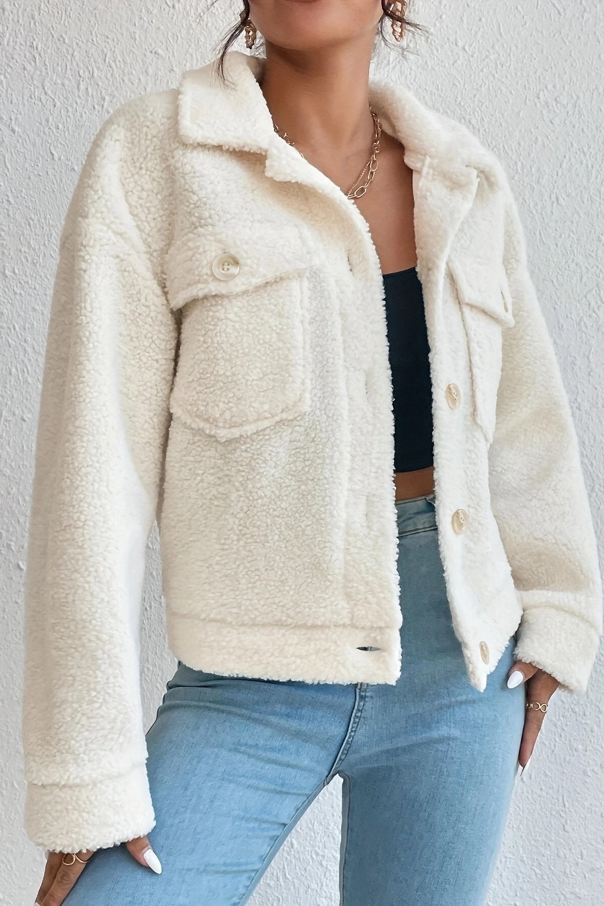 Off-White Short Sherpa Jacket S / White