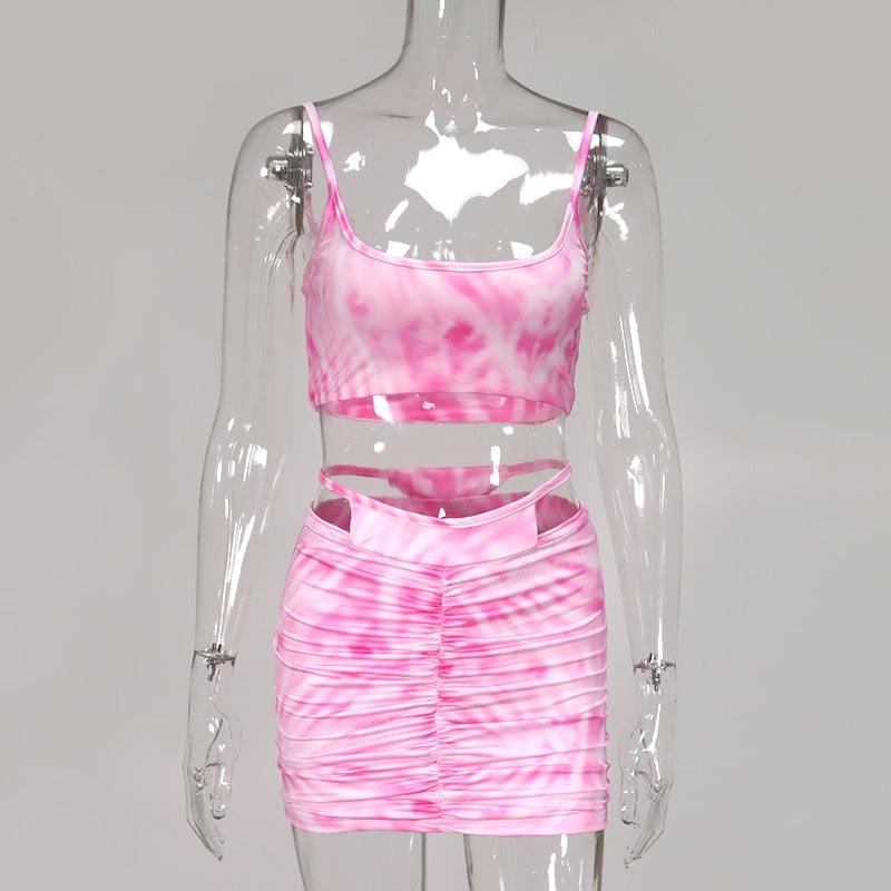 KittenAlarm - Earle Bralette Top & Ruched Skirt Set