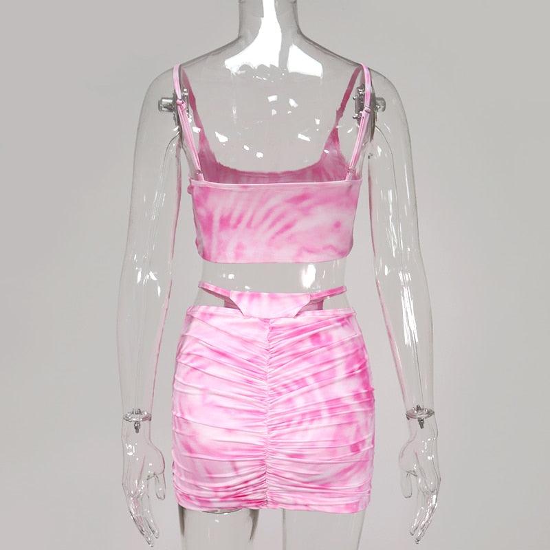 KittenAlarm - Earle Bralette Top & Ruched Skirt Set