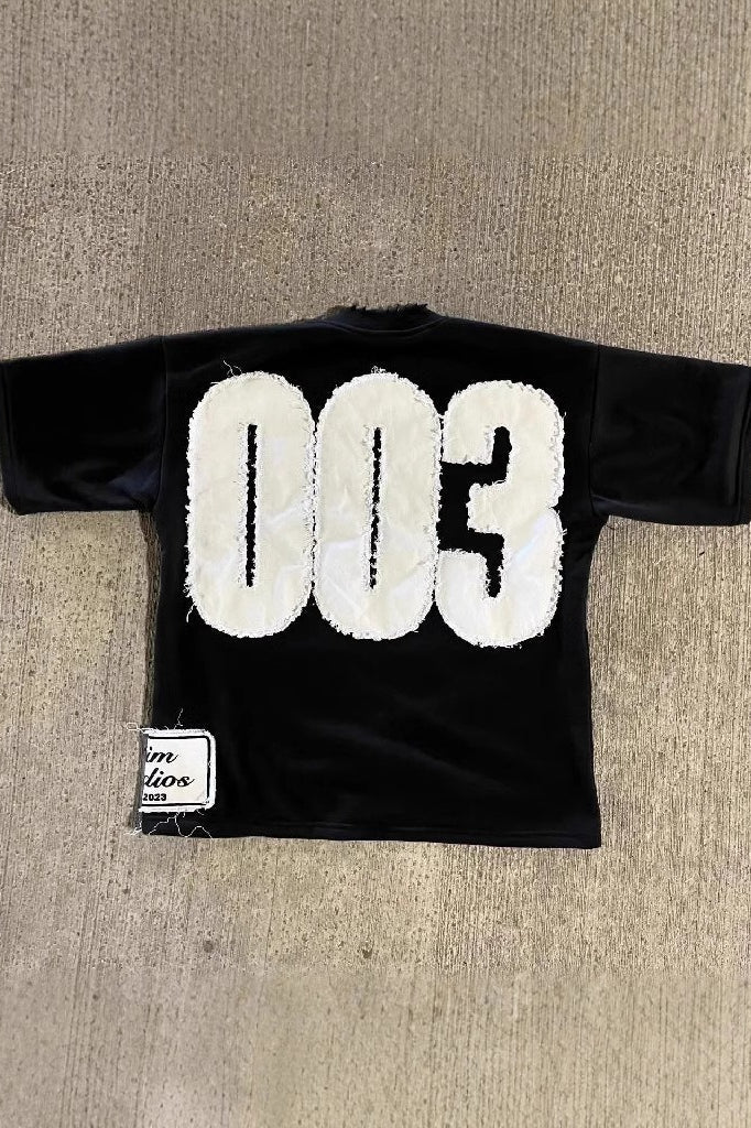 Street Pullover Letter Patch Loose Crew T-shirt 3