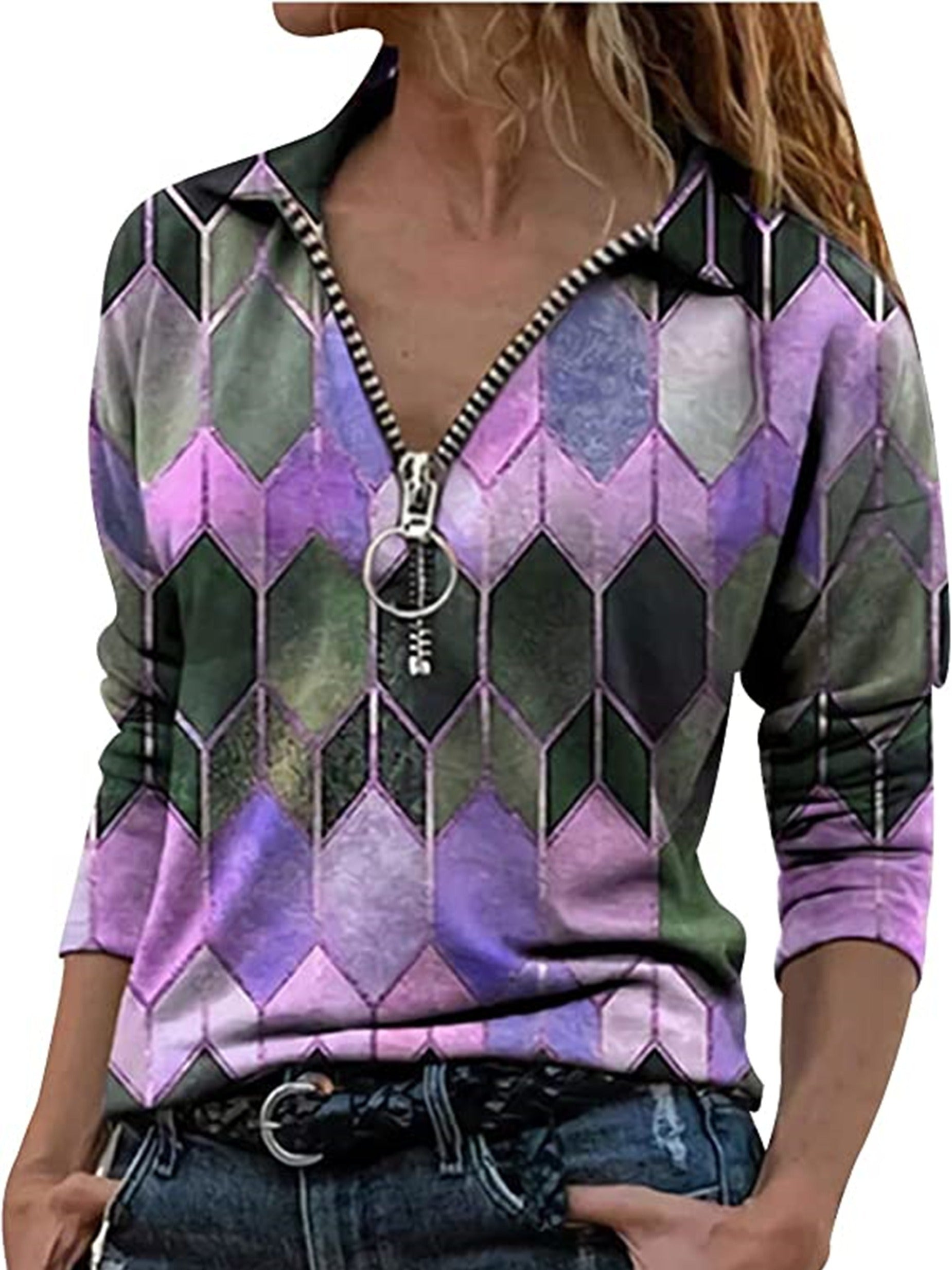 Women's Business Casual Zipper Tops - Fashionpara