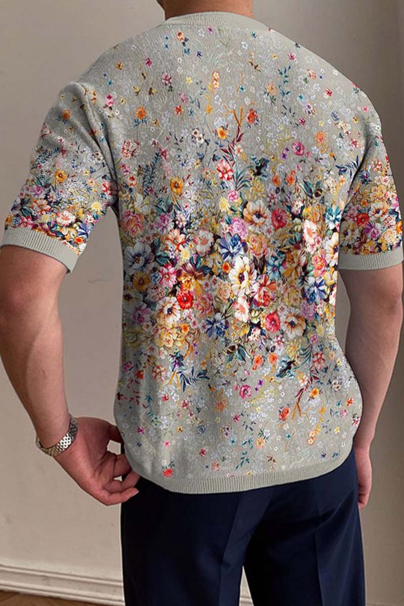 Men's Round Neck Knitted T-Shirt - Fashionpara