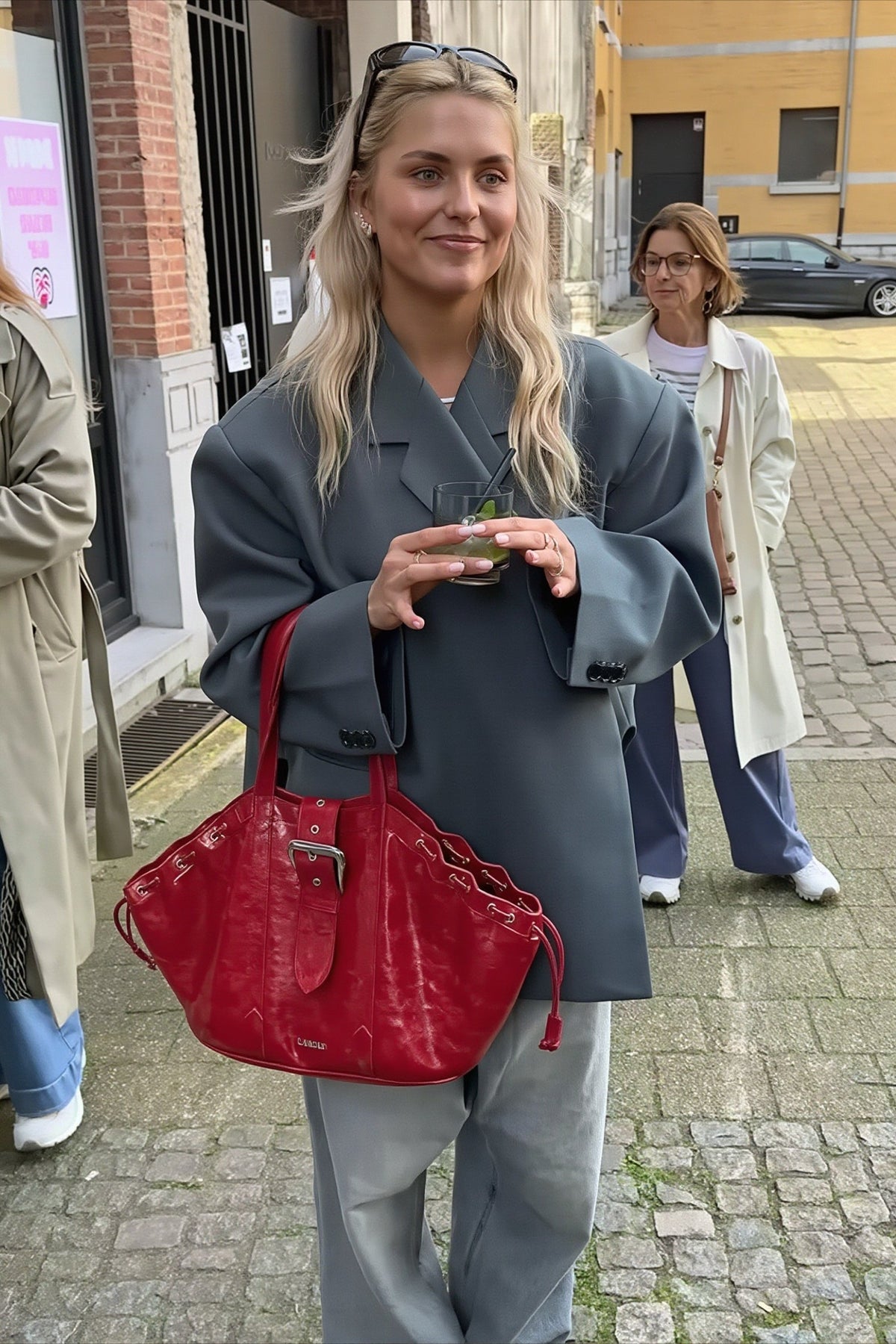 Double Breasted Side Slit Relaxed Longline Coat