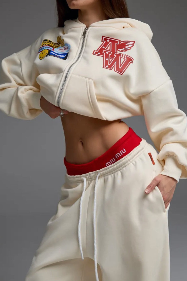 Motorcycle Graphic Zip Up Hoodie